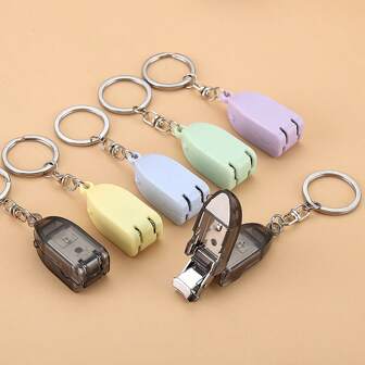 1PC Mini Folding Nail Clipper Keychain, Portable Sharp Nail And Toenail Scissors, Compact Nail And Toenail Trimming Tools, Available In Multiple Colors, Stainless Steel Material, Easy To Carry Design Best Gifts Birthday