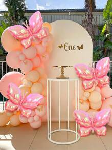 4 pezzi palloncini a forma di farfalla degradante rosa, palloncini in alluminio rosa e poliestere per feste a tema farfalla, addio al nubilato, matrimonio, compleanno, festa di nascità e altri occasioni, Natale - Multicolore - Visualizzare 6