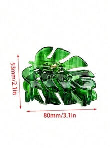 1 件全新醋酸纤维板高品质纹理叶子设计多用途可爱时尚发夹，简约风格 - 彩色 - 查看 6