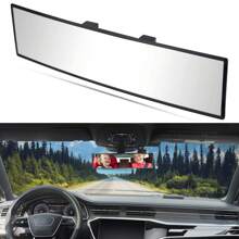 Car Panoramic Rear View Mirror, Interior Clip On Wide Angle Rearview Mirrors For Car, Universal Extended Large Rear View Mirror For Car, To Reduce Blind Spot Effectively For Auto SUV Trucks - White - View 10