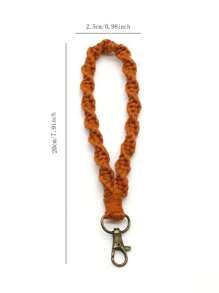 1 Miếng NỮ Chi tiết bện Vòng đeo tay Đồ treo Thời trang Móc chìa khóa Đối với Chìa khóa Đồ trang trí Đối với Trở lại Đến Trường học - Màu be - Xem 3