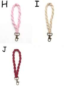 1 Miếng NỮ Chi tiết bện Vòng đeo tay Đồ treo Thời trang Móc chìa khóa Đối với Chìa khóa Đồ trang trí Đối với Trở lại Đến Trường học - Màu be - Xem 7