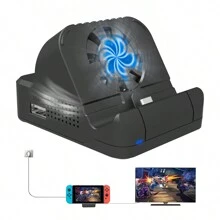 HONSON Switch/Switch Oled Portable HDTV, With Cooling Fan, Fast Charge, Mini Screen Projection Charger Docking Station - Black - View 2