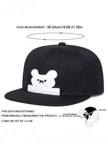 1pc Unisex Kids Cartoon Bear Printed Baseball Cap, Adjustable Hip Hop Hat, Outdoors Sun Protection, Casual For Spring & Autumn, Suitable For Boys & Girls