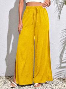 Women Pants - 黃色 - 查看 2