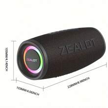 ZEALOT S56 40W 强力户外便携式低音炮无线扬声器，Hi-Fi 音质，RGB 灯，TWS 双显示屏，12 小时播放时间，大声成像，响亮低音。充电线，连接到手机/平板电脑/电视。 - 彩色 - 查看 3