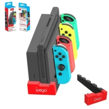 DATA FROG Joycon 充电基座兼容 Switch 和 OLED - 最多可为 4 个控制器充电，兼容 Switch 和 Switch OLED 型号 - 灰黑色 - 查看 1