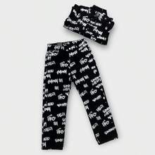 Over12 Chamarra de mezclilla con estampado de textos negra - Negro - Ver 5