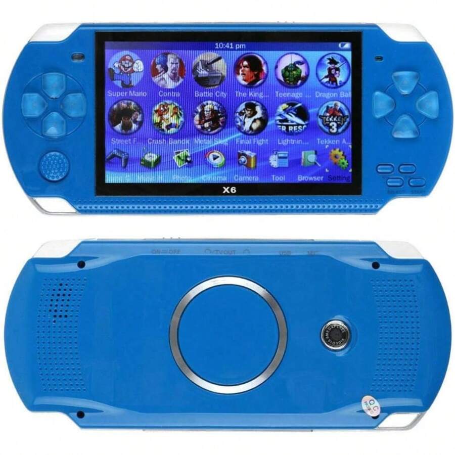 Handheld Game Console With 1200 Games Built-In 4.3-Inch HD Screen Retro Game System Support TV Output Portable Rechargeable Game Console With Dual Joysticks Best Gift For Kids And Adults (Blue) - Royal Blue - View 1