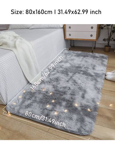 Piece Fluffy Plush Bedroom Living Room Area Vloerkleed Super Zachte Fuzzy Tie Dyed Verlichting Grijs Vloer Mat Moderne Home ,Room view 9