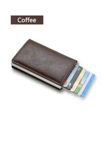 Cartera minimalista para hombre, soporte de tarjeta anti-RFID con monedero para tarjetas de crédito de bloqueo RFID para hombres y mujeres, tarjetero delgado con función bancaria segura, cartera minimalista emergente delgada con tamaño pequeño negro metálico con bloqueo, monedero pequeño con pop up