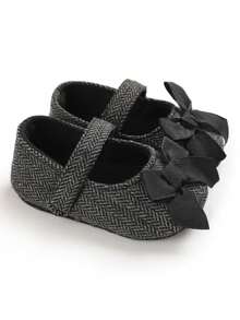 Zapatos de andador antideslizantes Mary Jane de punto vintage de moda para recién nacidos e infantes, color negro, ideales para primavera, verano y otoño - Negro - Ver 2