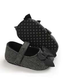 Zapatos de andador antideslizantes Mary Jane de punto vintage de moda para recién nacidos e infantes, color negro, ideales para primavera, verano y otoño - Negro - Ver 6