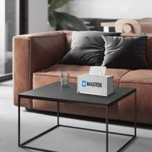 Shipping Container Style Tissue Box Metal Iron Storage Box Red,Metal Shipping Container Tissue Box Cover Red,Blue,White,Iron Container Tissue Box Cover,  Vintage Classical Tissue Box Cover Holder, Desktop Ornaments Metal Tissue Box For Home - 白色 - 查看 4