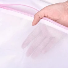 1/3入組加厚網洗衣袋，防護聚酯拉鍊袋，適用於各種衣物，高端拉鍊旅行收納袋，適用於洗衣、襯衫、胸罩、襪子、連褲襪、內衣等，可放入洗衣機清洗，家居清潔配件 - 粉色 - 查看 5