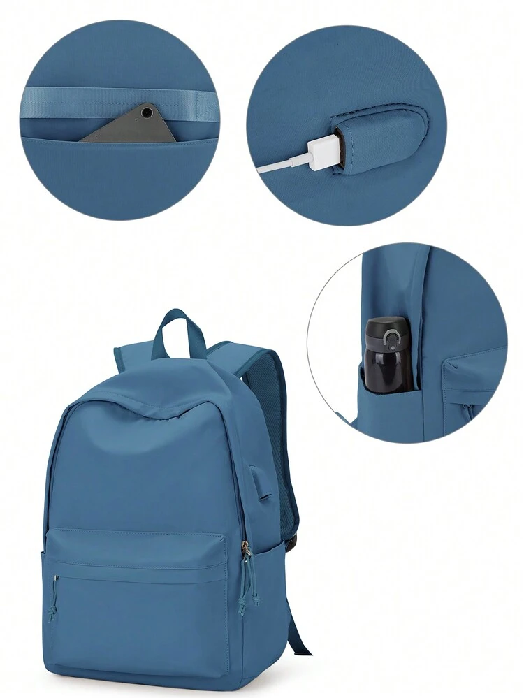 Sac à Dos Garçon Scolaire Grand Cartable Toile Noir - Compartiment Ordinateur Pour Collège Et Lycée