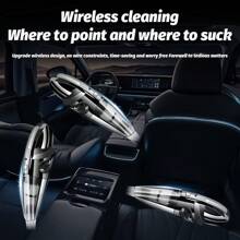 ADKING Handheld Vacuum Cleaner Cordless Car Vacuum Cleaner, Rechargeable Handheld Vacuum Cleaner With Large Capacity Battery, Lightweight, Rechargeable, And Powerful, Suitable For Hair In Cars, Homes, And Pets. - Black - View 5