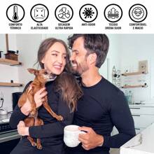 Men Thermal Underwear Sets - Black - View 6