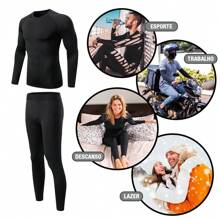 Men Thermal Underwear Sets - Black - View 8