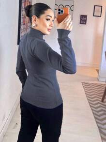Women Sweaters - Dark Grey - View 2
