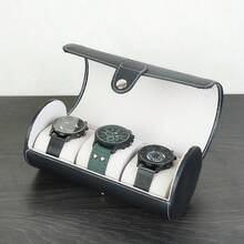 A Full Body Leather Cylindrical Watch Case That Can Hold Three Watch Storage Boxes, Easy To Carry And Store - one-size - View 4