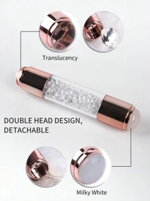 Beautizon Nailartlab 3pcs/Set Christmas Snowflake Pattern Template & Acrylic Double-Ended Silicone Transfer Tool Kit, DIY Art Design Y2K Style Nail Salon Tool Accessories - White - View 6