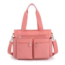 Tote Bag For Women Canvas Tote Bags Handbags For Women Crossbody Bag With Multiple PocketsLarge-Capacity Multi-Pocket Casual Crossbody Bag,School Bag,Large Capacity,Portable,For Teen Girls Women College Students,White-Collar Workers,Perfect For Work,Back To School,Middle School,High