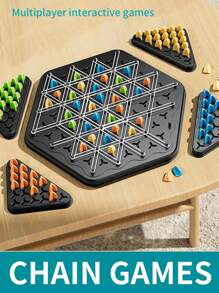 1pc Chain Link Triangle Game Set, Family Party Multiplayer Competitive Table Game For Logic Thinking Exercise, Festival Props Gift (Accessories' Color Random) - Interlocking Geometry Game - View 11