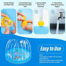 1 件宠物户外洒水垫，PVC 充气圆形垫，夏季狗狗户外玩耍洒水垫 - 藍色 - 查看 5