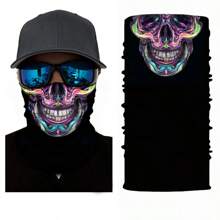 1pc Funny Mask Series, Multi-Functional, Magic Headband Seamless Riding Mask Windproof Sunblock Neck Cover, Hip Hop Motorcycle Riding, Face Towel Head Cover Ski Mask - Multicolor - View 14