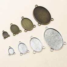5-40 pièces Paramètres de cabochons pendentifs ovales à 3 boucles base vierge pour la fabrication de bijoux Collier Bracelet Accessoires de fabrication de bijoux