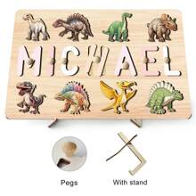 Personalized Name Wooden Puzzle For Toddlers Montessori Learning Toys  Blocks Custom Gifts For Preschoolers Early Education Toys For Boys Girls Easter Christmas Xmas Birthday Gifts For Kids - With Nails and Bracket - View 15