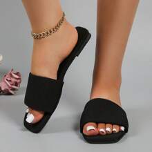 Sandalias planas de moda para mujeres, chanclas antideslizantes lindas para primavera y verano, sandalias planas clásicas, elegantes sandalias estilo europeo