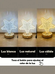 DeTODO Lampara Recargable Portátil Con Diseño De Cristal Estrella - Estrella - Ver 5