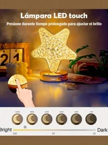 DeTODO Lampara Recargable Portátil Con Diseño De Cristal Estrella - Estrella - Ver 9