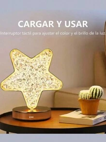 DeTODO Lampara Recargable Portátil Con Diseño De Cristal Estrella - Estrella - Ver 7