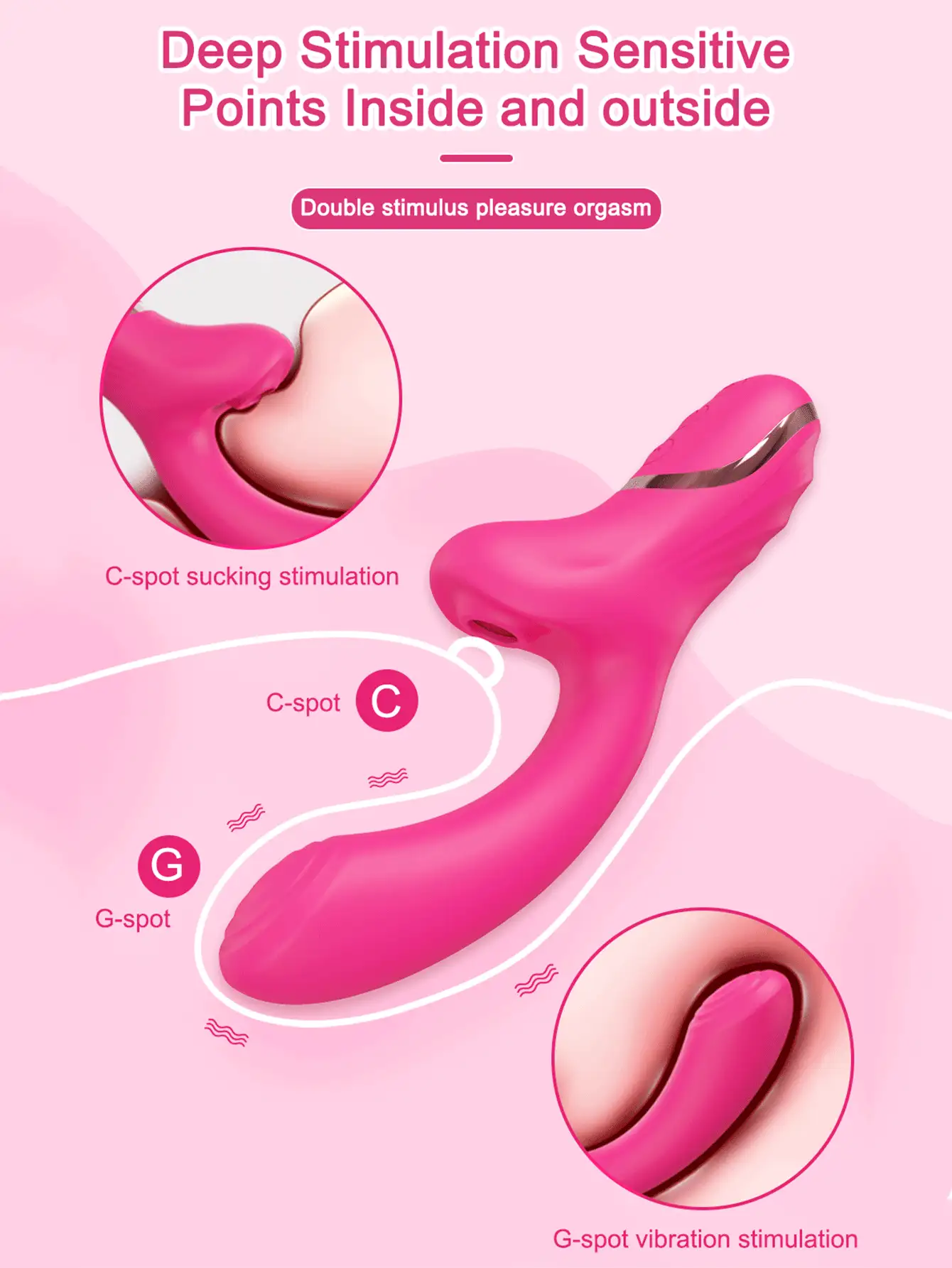 2 en 1 Vibrador clitoriano, juguetes sexuales para mujeres, estimulador oral del clítoris y del punto G, masturbación vaginal, para adultos mayores de 18 años