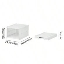 1/3/6 Layers Foldable Shoe Box, Transparent Plastic Storage Organizer Rack, Easy Assembly Shoe Cabinet For Sneakers - White - View 7