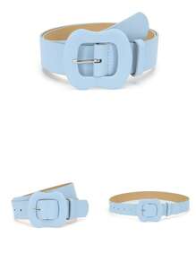 1 Thắt lưng rộng dành cho nữ màu kẹo có khóa bầu sành điệu, trang trí màu trơn cho quần jean, đầm hoặc váy - Nhiều màu - Xem 4