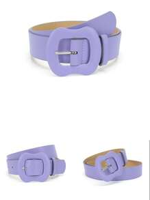 1 Thắt lưng rộng dành cho nữ màu kẹo có khóa bầu sành điệu, trang trí màu trơn cho quần jean, đầm hoặc váy - Nhiều màu - Xem 10