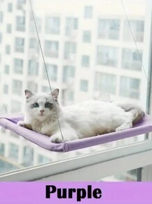 1 pieza Hamaca para gatos Cama colgante para mascotas Cama de ventana para gatos y perros pequeños Asiento de ventana soleado con manta Capacidad de soporte de 5kg Accesorios para mascotas - Multicolor - Ver 17