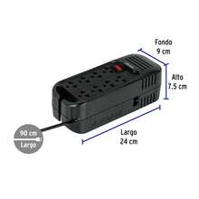 REGULADOR DE VOLTAJE DE 1600 VA / 800 W 8 CONTACTOS RV-1600 VOLTECK 45574 - Negro - Ver 2
