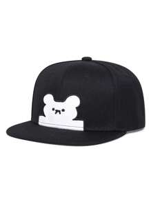 1pc Unisex Kids Cartoon Bear Printed Baseball Cap, Adjustable Hip Hop Hat, Outdoors Sun Protection, Casual For Spring & Autumn, Suitable For Boys & Girls