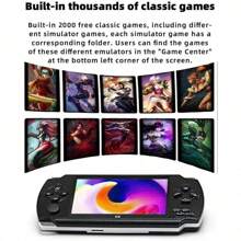 Handheld Game Console With 1200 Games Built-In 4.3-Inch HD Screen Retro Game System Support TV Output Portable Rechargeable Game Console With Dual Joysticks Best Gift For Kids And Adults (Blue) - Royal Blue - View 7