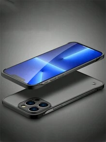 透明无框防震手机壳适用于 16 15 14 13 12 11 Pro Max X XR XS Max 7 8 Plus SE 2020超薄后盖防水防摔防刮 - 黑色 - 查看 3