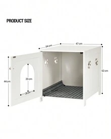 HaluPeit Placard pour chat, meubles de bac à litière cachés pour chat, banc d'armoire de rangement, toilettes en bois pour chat pour salon, chambre à coucher, blanc - Blanc - Voir 6