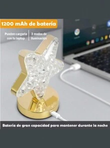 DeTODO Lampara Recargable Portátil Con Diseño De Cristal Estrella - Estrella - Ver 10