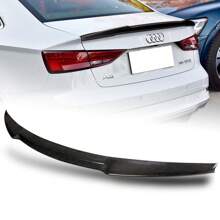 For 2014 - 2020 Audi A3 / A3 Quattro / S3 / RS3 Sedan V-Type Real Carbon Fiber Rear Trunk Spoiler (Don't Not Fit Convertible Or Wagon Models)