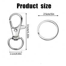 40个/套旋转扣环挂绳钩带钥匙扣，适用于钥匙链、珠宝DIY工艺品 - 40PCS/SET - 查看 2