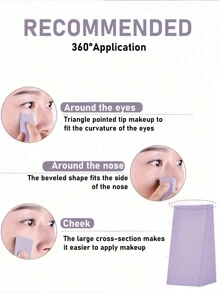 50个装化妆海绵粉扑，化妆海绵，散粉扑，干湿两用化妆海绵 - 彩色 - 查看 4